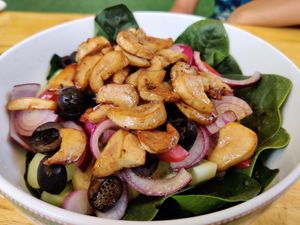 King Masrooms salad at The Chai Tent in Koh Rong