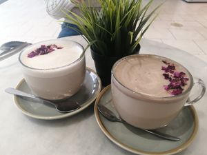 Coconut Chai Latte and Almond Chai Latte at Wolfox in Leeds