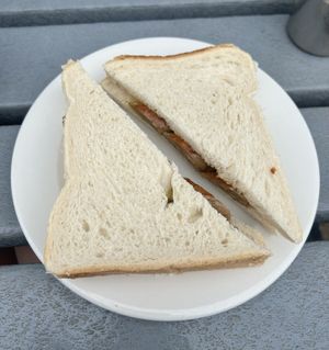 Vegan sausage sandwich   at The Blue Bird Cafe in Worthing