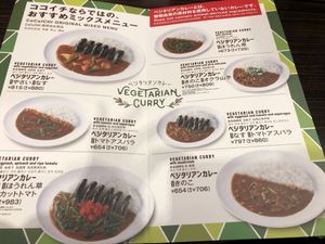 Vegan menu at CoCo Ichibanya - Umeda Sky Building in Osaka