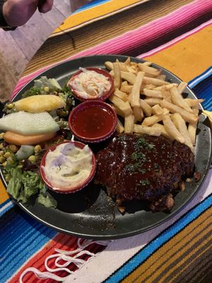 Vegan spareribs: very good (also the white sauce for the fries!)  at El Castillo in Valkenburg