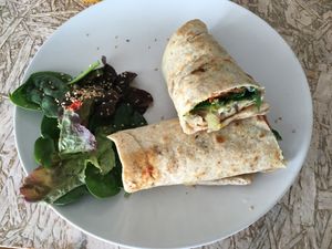 Falafel wrap at Kirana Cafe in Peniche