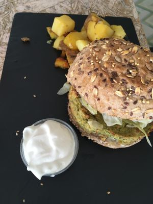 Burger of the day at Kirana Cafe in Peniche