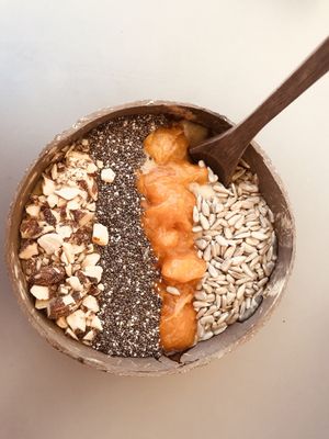 Breakfast bowl at Kirana Cafe in Peniche