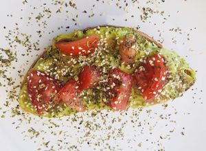 Avocado Toast with Oregano  at Kirana Cafe in Peniche