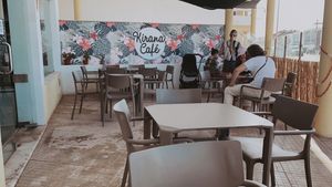 The terrace at Kirana Cafe in Peniche