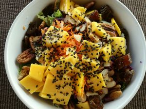 tropical salad at Aroma Coffee Bar in Cahuita