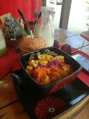 Caribbean Buddha Bowl   at Aroma Coffee Bar in Cahuita