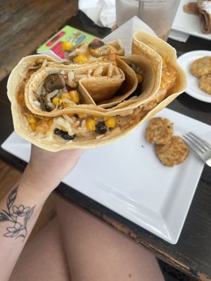 Southwest burrito- vegan  at Rachel's Cafe & Creperie in Lancaster