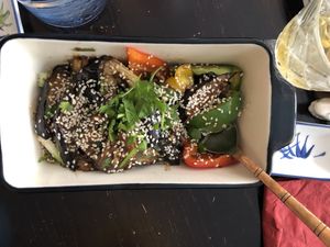 Aubergine with peppers (specials board) at Suyuan in Bristol