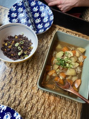 vegan recipe and vegan potato and sweet potato curry   at Suyuan in Bristol
