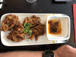 Shredded onion potato cake (Hou hei) at Suyuan in Bristol