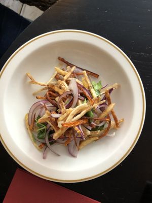 Fried shredded potato and sweet potato at Suyuan in Bristol