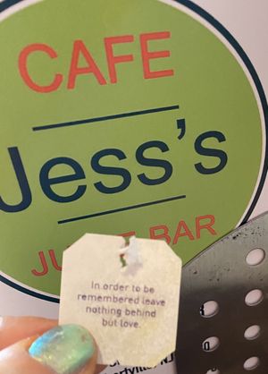 I’m feeling it here - very caring staff !  at Jess's Juice Bar in Lambertville