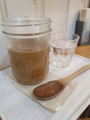 Hot cafe detox maca smoothie at Trueberry - Nakameguro in Tokyo