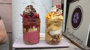 Strawberry and mango parfait at Trueberry - Omotesando in Tokyo