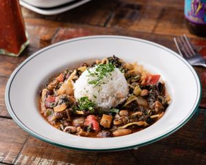 "Vegan Gumbo"
The official dish of Louisiana, a thick vegetable stew served with rice in the middle, seasoned with traditional spices of New Orleans. at The Moldy Fig in Brunswick East