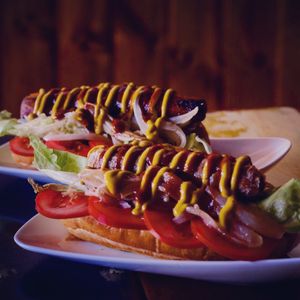 "Vegan Snag Po'Boy"
Vegan 'Sausage' made from 48hr marinated carrots for the perfect consistency and flavour, served in a crusty roll with tomato, lettuce, onion, ketchup & mustard at The Moldy Fig in Brunswick East