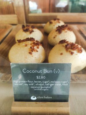 Coconut bun at Slow Bakes in Central Singapore