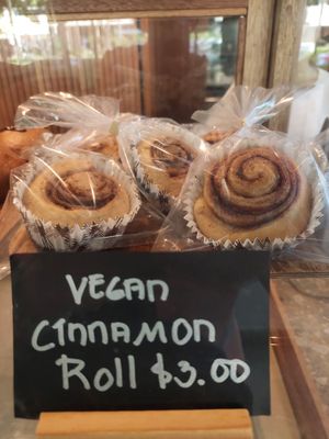 Vegan cinnamon bun at Slow Bakes in Central Singapore