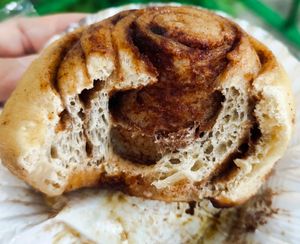 Vegan cinnamon bun at Slow Bakes in Central Singapore