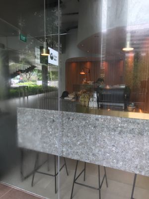 From the outside (walking there) at Slow Bakes in Central Singapore