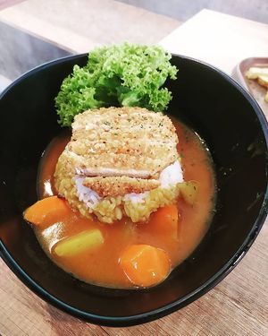 Fibrous Shroom Katsu Japanese Rice at Saute-san 素特-さん in Central Singapore