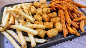 Trio Potato Platter (French fries, hash brown balls, sweet potato fries) at Saute-san 素特-さん in Central Singapore