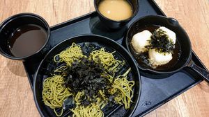 cold cha soba with dipping sauce, agedashi tofu, miso soup at Saute-san 素特-さん in Central Singapore