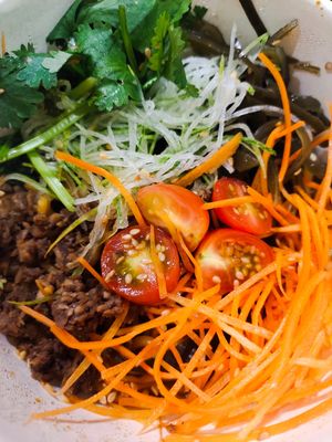 Minced shroom dry ramen at Saute-san 素特-さん in Central Singapore