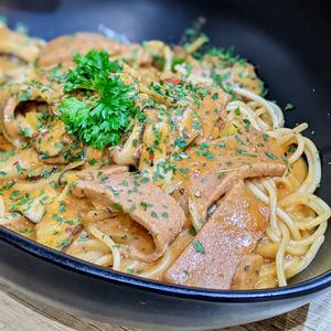 Kimchi Cream Spaghetti at Saute-san 素特-さん in Central Singapore