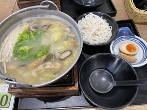 Miso soup hotpot Ramen with Hanjuku Onsen egg. Price: 16.40   at Saute-san 素特-さん in Central Singapore