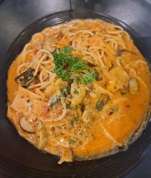 Kimchi Gochujang Cream pasta ~13/11/22 at Saute-san 素特-さん in Central Singapore