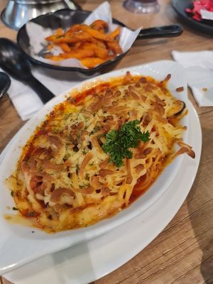 Baked Volognese Tomato pasta with Vegan cheese ~13/11/22 at Saute-san 素特-さん in Central Singapore