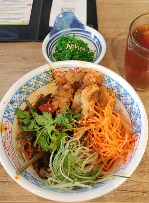 Abalone Shroom Dry Ramen set lunch with added Wakame side dish at Saute-san 素特-さん in Central Singapore