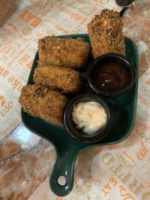 Massive tofu starter for $3800  at Lazy Vegan in Santiago