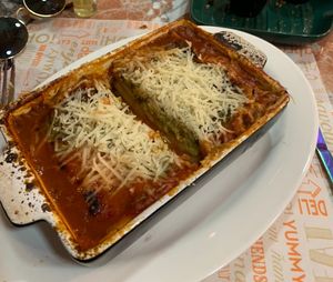 Lasagna  at Lazy Vegan in Santiago