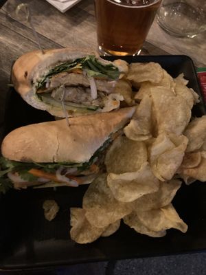 Vegan banh mi (tempeh) at 98 Center Moab in Moab