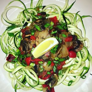 Vegan zucchini dish  at Rumney Rocks Bistro in Rumney