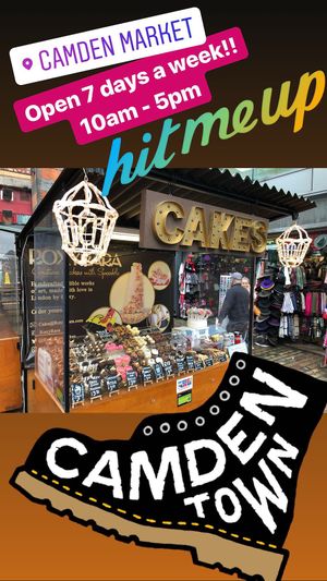 The stall is situated in Camden Lock Place opposite Young Vegans pie and mash shop!  at RoxyRara Cakes - Camden in East London