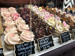 Vegan strawberry & vanilla, double chocolate  at RoxyRara Cakes - Brick Lane in East London