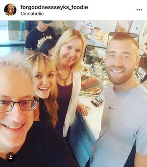 Getting ready for our cinnamon rolls! at Cinnaholic in San Jose