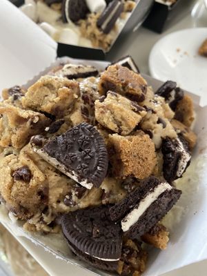 Cinnamon Roll with cookie dough and oreos at Cinnaholic in San Jose