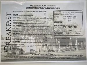 Breakfast menu  at Sweet Life Cafe in Leongatha