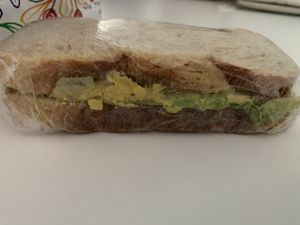 Curried tofu and lettuce sandwich  at Flour of Life Bakery in Helensvale