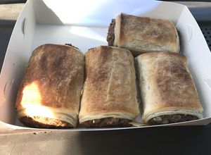 Sausage rolls  at Flour of Life Bakery in Helensvale