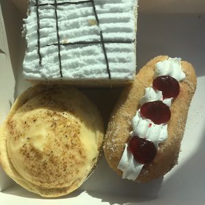 Cream donut Custard tart and slice   at Flour of Life Bakery in Helensvale