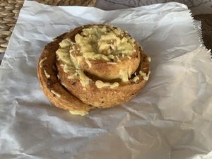 Cheese pesto scroll  at Flour of Life Bakery in Helensvale