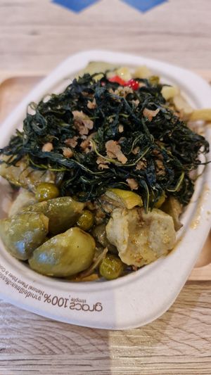 Rice with 3 dishes, great tasting! at So​ Vegan in Bangkok