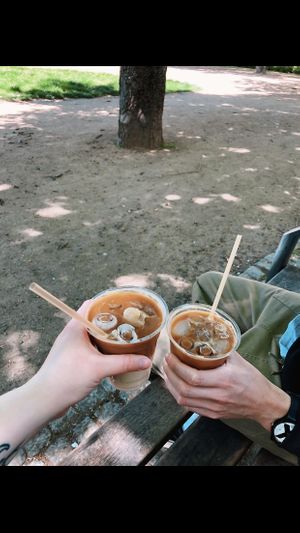 Iced coconut latte   at Trago in Leipzig